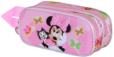 Karactermania - Disney - Minnie Mouse - Kitten - 3D Pennenzak - Potloden Etui met Dubbele Rits - Pennenetui - Roze