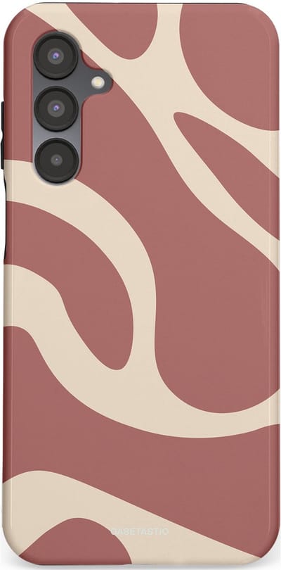 Casetastic Hoesje Geschikt voor Samsung A16 - Stijlvolle Beschermende Duo-layer Case - Terracotta Mediterranee Golven