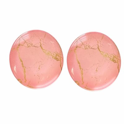 Clip oorbellen Roze Marmer look 2 cm