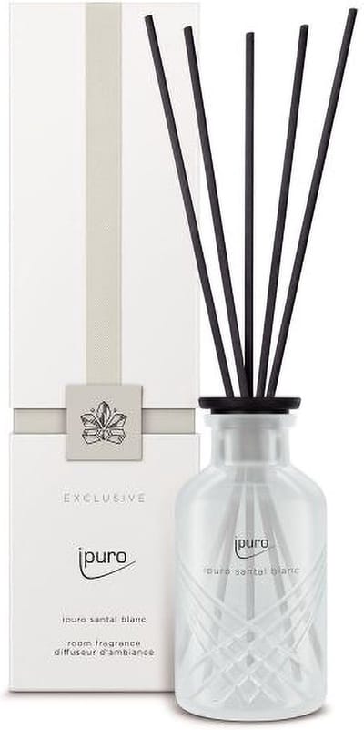 ipuro santal blanc geurverspreider Glas, Kunststof Zwart, Doorschijnend, Wit Geurfles - 240 ml