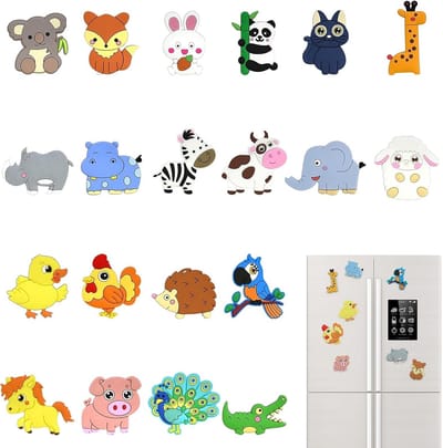 Koelkastmagneten Kinderen - Dieren Magneten - Decoreren Koelkast - 20 Stuks Set - Meerkleurig - PVC Materiaal