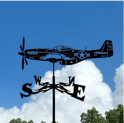 Metalen Windspinner met Dierenmotief - Smeedijzeren Tuin Decoratie voor Buiten - Ornament voor Daktuinen & Binnenplaatsen-Straaljager-Belle‘s product-Belle's product