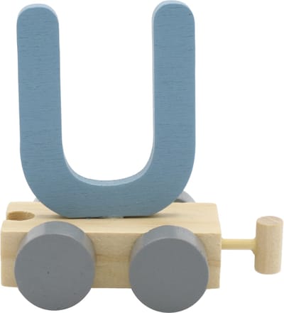 Lettertrein U blauw | * totale trein pas vanaf 3, diverse, wagonnetjes bestellen aub