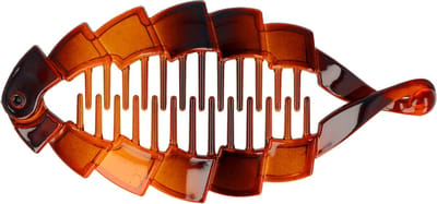 Haarsoires Haarspeld bananenklem - Straatklem vierkant fantasie 14cm - Bruin - Haarclip - Langwerpige Staart Haarklem - Banana Clip - Hair Clip - Decoratieve Haaraccessoire