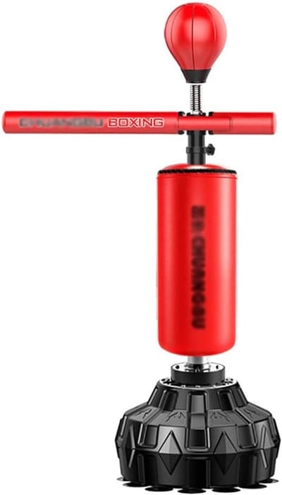 Bokszak - Trainingsbal - Fitness Training - Verstelbare Hoogte - 180 cm - Rood Zwart