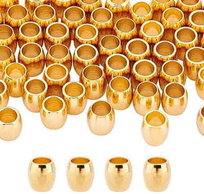 Dailygoods- Kralen 50 Stuks - Gouden Europese Kralen - Groot Gat 4 mm - Afstandskralen - Sieraden Maken - Geschikt voor Doe-Het-Zelf Projecten - Spacer Beads
