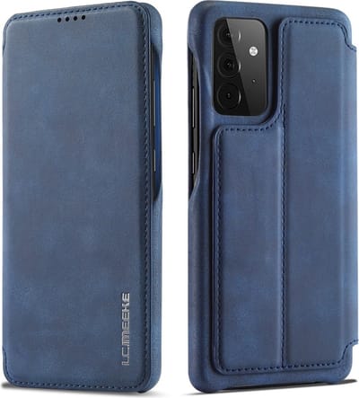 LC.IMEEKE Hoesje - Geschikt voor Samsung Galaxy A52 / A52s Hoesje - LC.IMEEKE Retro Book Case - Blauw