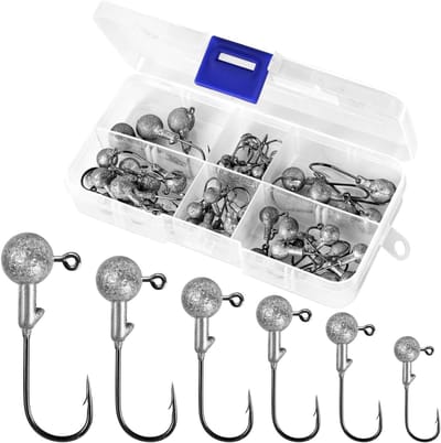 Jigkoppen Set - Haken Vis - Vissen met Aas - Roestvrij Staal - 50 Stuks - Zilverkleurig