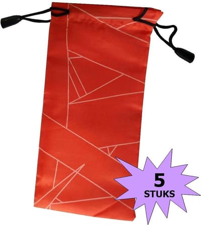 Fako Bijoux® - Brillenhoes - Brick - 18x9cm - Rood - 5 Stuks