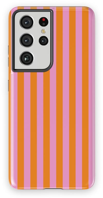 DripCase Gestreept Hoesje Samsung Galaxy S21 Ultra | Backcover met Mag | Stripes Motief | Trendy Case Samsung Galaxy S21 Ultra met Strepen Bubble Beam