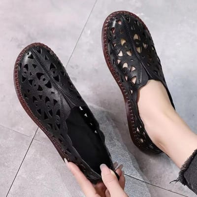 Schoenen voor grote maten Dames Instappers Dames Flats Dagelijks Casual Platte Dames Holle Ronde Neus Zachte Zool Schoenen Dames Mujer 41 gray