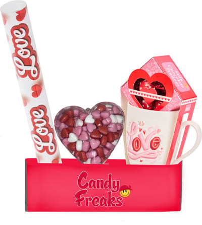 Valentijn pakket 'Ik vind je lief' - Confetti - Mok - Dextrose snoep hart - Decoratie - Versiering - Cadeautje voor hem / haar - Moederdag