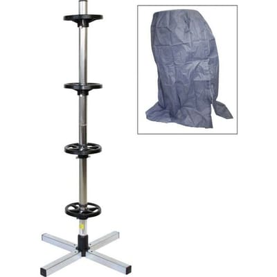 STAANDE aluminium velgenboom XL-295 met hoes en gratis bandenmarkering. Velgenstandaard voor Maximale bandbreedte 295 mm (XXX/295/XX")