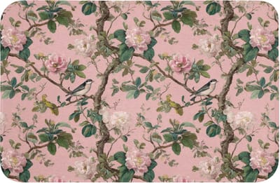 WC mat 60x40 cm - Antislip - Pioenrozen - Botanisch - Vogel - Toiletmat - Vloermat - Douchemat - Toilet tapijt - Toiletmatten