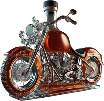 JeiibrZui Motorrad Glas Whisky Dekanter - Unieke Fles Voor Mannen - Handgemaakt Design - Perfect Cadeau Voor Vaderdag Verjaardag - Bar Kantoor Decoratie