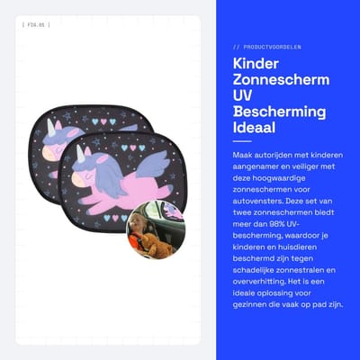 Dailygoods- Zonnescherm Auto - UV-zonbescherming - Zonnescherm Auto Kind - 2-pack - Zelfklevend - 44x36CM - Bescherming tegen huidirritatie - Autoruitzonwering