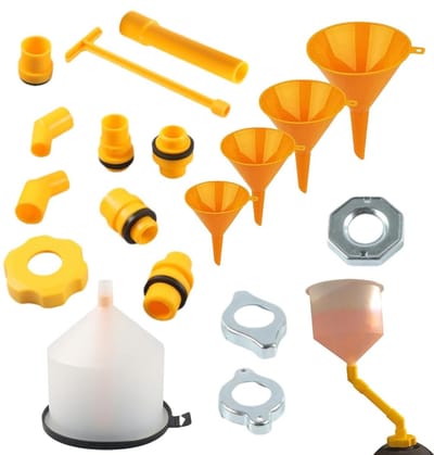 Radiator Vul Trechter - Koelvloeistof Set - Motor Onderhoud - Morsvrij Systeem - 19 Delig - Universeel