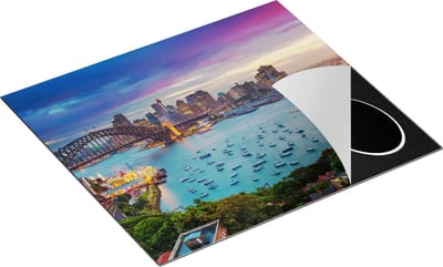 Chefcare Inductie Beschermer Sydney Harbour Bridge in de Avond - 60x50 cm - Afdekplaat Inductie - Kookplaat Beschermer - Inductie Mat