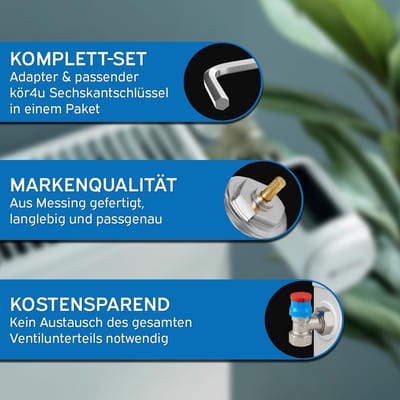 Adapter voor Giacomini Radiatorventielen - Geschikt voor Heimeier Thermostaatkoppen M30x1,5