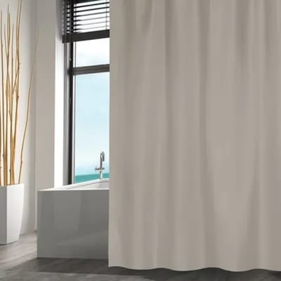 MSV Douchegordijn 180x200 cm - Polyester Douchegordijn in Taupe - Spatbescherming voor Douche en Bad
