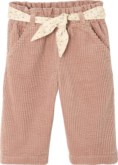 Vertbaudet Wijde fluwelen broek met gebloede riem voor baby's