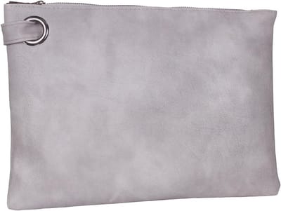 Grote leren avondtas voor dames met polsband, stijlvolle clutch voor uitgaan en feesten
