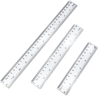 Dailygoody - Set van 3 Transparante Plastic Linialen - Duurzaam en Nauwkeurig - 15cm 20cm 30cm - Ideaal voor School Kantoor en Thuis - Met Centimeter