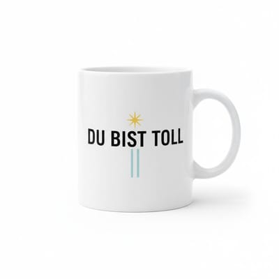 Je Bent Geweldig – “Du bist toll” Minimalistische Inspirerende Koffiemok 330 ml | Positief Motiverend Cadeau
