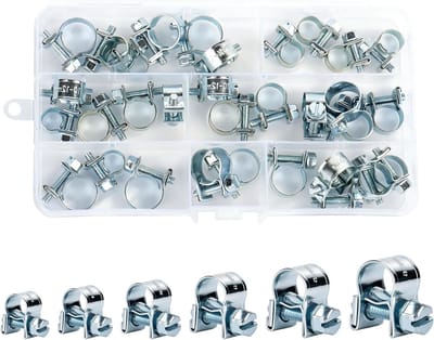 Verstelbare mini slangklemmen voor brandstofinjectie, 36 stuks, ideaal voor auto- en motorreparatie, geschikt voor diesel en benzineleidingen (7-15 mm)