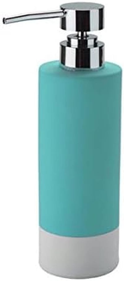 Keramische Zeepdispenser Turquoise met Chromen Pomp voor Badkamer en Toilet