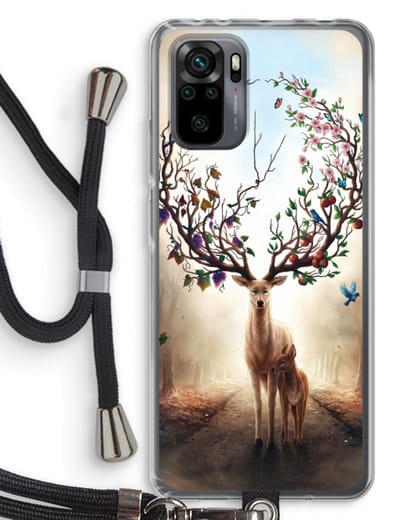 Case Company® - Hoesje met koord geschikt voor Xiaomi Redmi Note 10 Pro hoesje met Koord - Seasons Change - Telefoonhoesje met Zwart Koord - Bescherming aan alle Kanten en Over de Schermrand
