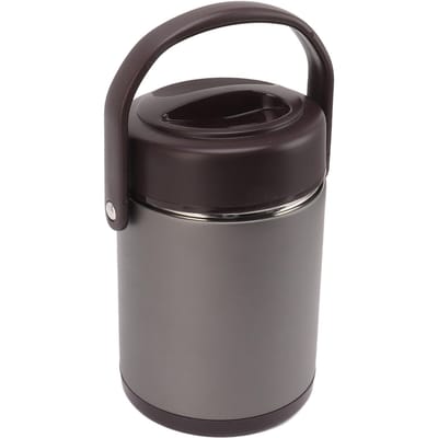 2L Donkergrijze Geïsoleerde Voedselcontainer Meerlaags Roestvrij Staal Grote Capaciteit Isolatie Vacuüm Voedselpot L