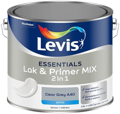 Levis - Essentials Lak & Primer Mix - Clear Grey A40 - Mengverf - 2,5 L