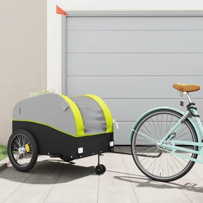 vidaXL - Fietstrailer - 45 - kg - ijzer - zwart - en - groen