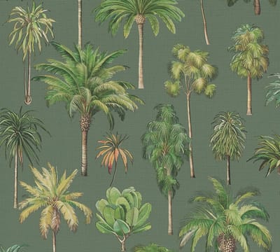 PALMBOMEN BEHANG | Botanisch - Groen Beige Bruin Geel - A.S. Création Pintwalls III
