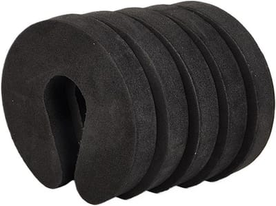 Deurstoppers - Deurclips Deurbeveiliging - Vingerbescherming - Schuim materiaal - 10x9x1.5 cm - Zwart