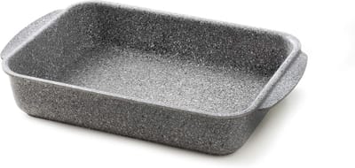 Bakvorm Rechthoekig - Ovenschaal Steenlook - Gezond Bakken - Krasbestendige Antiaanbaklaag - 30 x 25 cm - Grijs