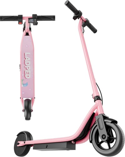 LADPED LP65 Elektrische Kinderstep – 250W Motor – Tot 14 km/u – 25.2V 4,4Ah – 16 km Actieradius – 3 Snelheidsstanden – 6,5 Inch Massieve Banden – Veilige Step voor Kinderen- Roze
