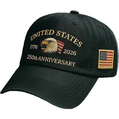 Nieuwe 250ste Verjaardag Hoed VS Patriottische Baseballpetten Adelaar Geborduurde Baseballpetten Voor Mannen Vrouwen 250 Jaar Verjaardag black