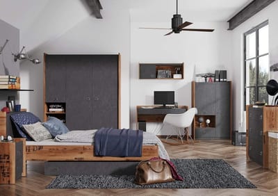 Hoekkast met 2 Kledingroedes – - – 2-Deurs Kledingkast voor Tienerkamers - Medahomestore