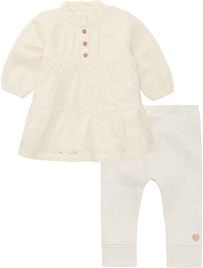 Noppies - Kledingset - 2delig - Jurk Sallisaw Turrtledove - Legging Lauderdale Oatmeal - Maat 86