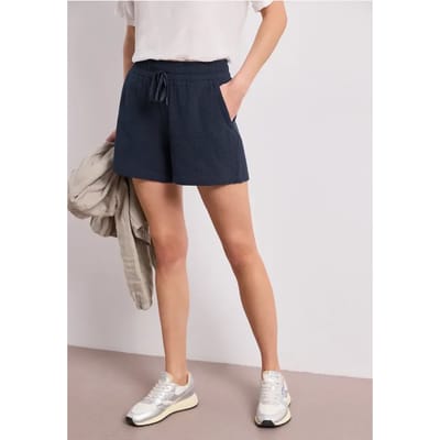 Mid Waist shorts van neteldoek