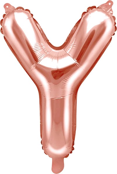 Partydeco - Folieballon Rose Gold Letter Y (35 cm)