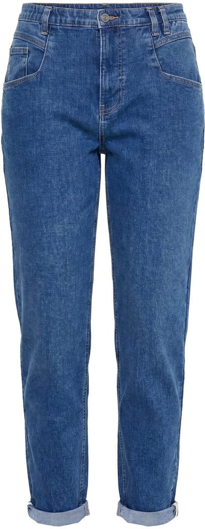 Laurasøn - Dames - Wortel-jeans wijde pasvorm 5-pocket model - Blauw denim - Maat 42