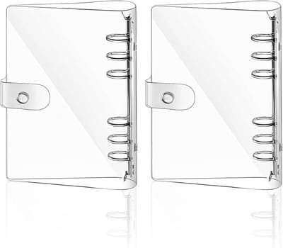 Set van 2 Transparante A6 Ringbinders met Drukknop - Waterdicht, Vuilbestendig en Geschikt voor Fotoalbums, Notitieboeken en Dagboeken