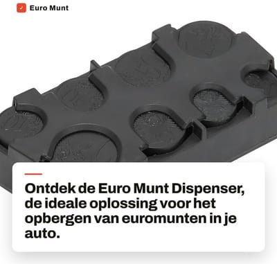 Dailygoods- Muntdispenser Zelfklevend - Munthouder Auto - Organizer Box - Kunststof - Zwart - Compact 5,2x10x2,3cm