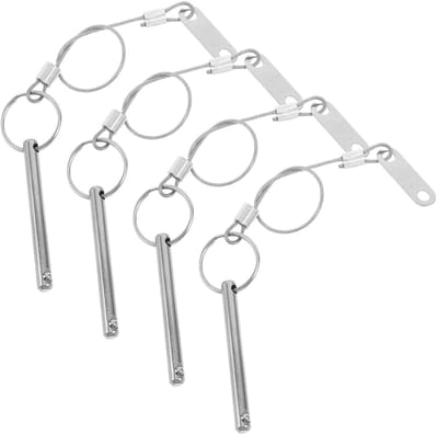 Snelspanpennen Set - Veiligheidspennen Borgpennen - Apparatuur Vastzetten - Automatisch Veermechanisme - 4 Stuks - Zilver