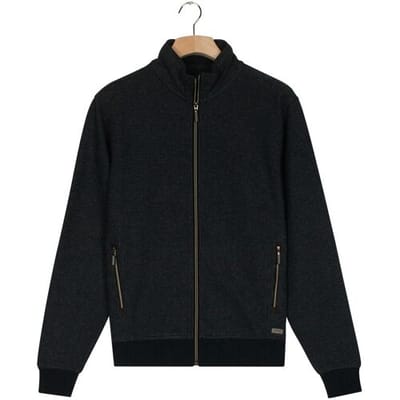 Baileys Vest Sweat Cardigan Zip 2-Tone Jacquard Doubleface Interlock Dark Forest / male