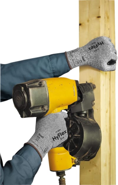 Ansell Hyflex 11-801 Professionele Werkhandschoenen, Beschermende Handschoenen Mechanische, Kluswerkzaamheden, Behandeling, Tuinieren, Industriële Handschoen Heren Dames, Zwart, Maat L (12 Paar)