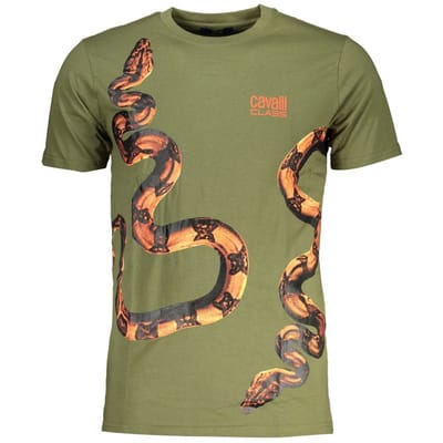 Cavalli Class Verde Katoenen Heren T-Shirt